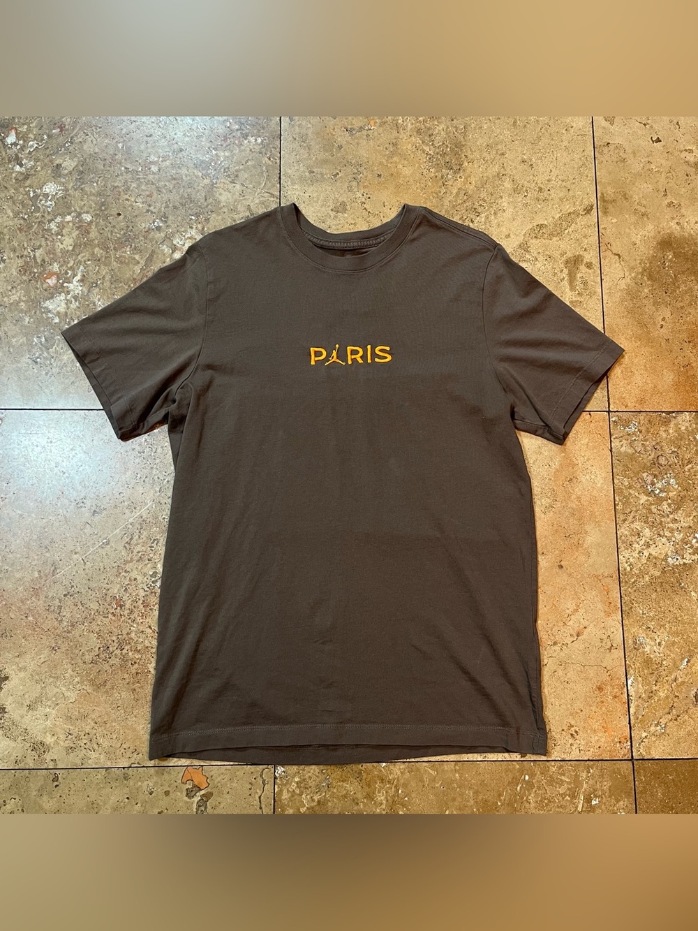 Nike Air Jordan Paris Saint Germain Logo Brown T Shirt Size Large Streetwear